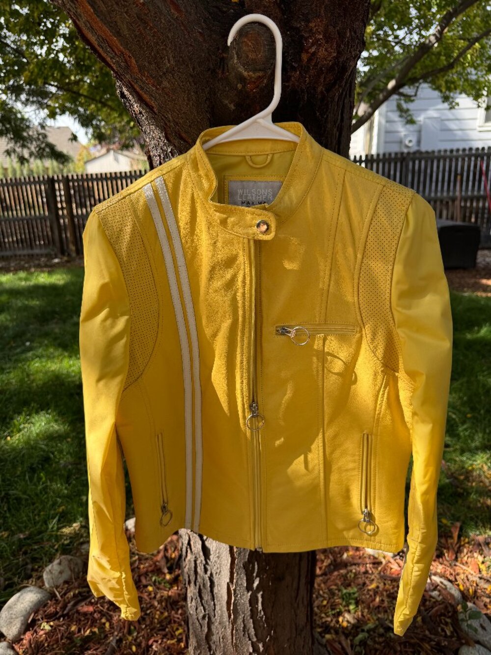 Wilsons Leather Maxima Yellow Moto Racing Jacket Size M